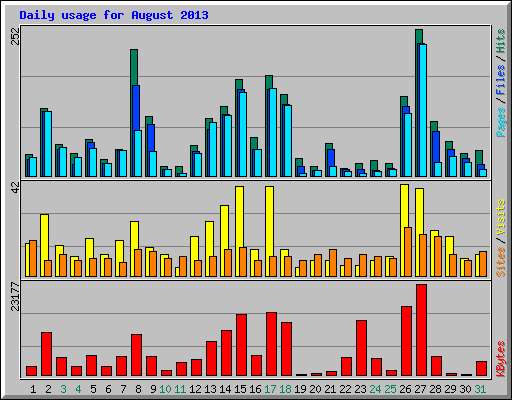 Daily usage for August 2013