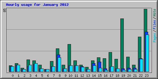 Hourly usage for January 2012