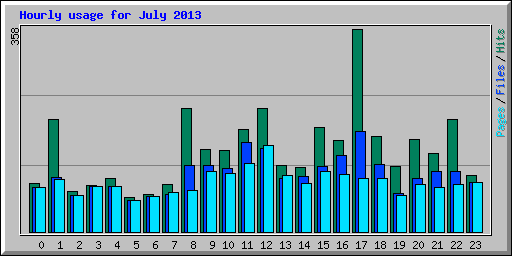 Hourly usage for July 2013