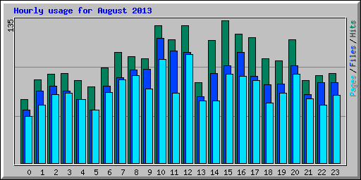 Hourly usage for August 2013