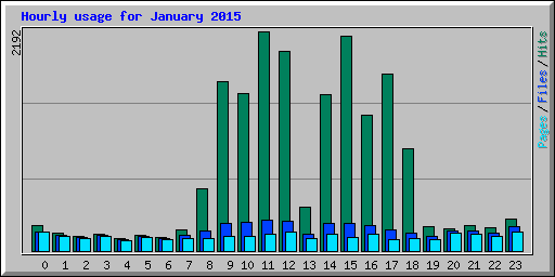 Hourly usage for January 2015