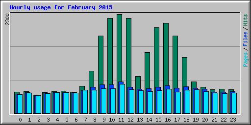 Hourly usage for February 2015