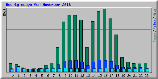 Hourly usage for November 2016