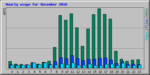 Hourly usage for December 2016