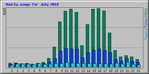 Hourly usage for July 2018