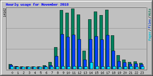 Hourly usage for November 2018