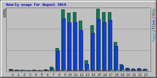 Hourly usage for August 2019