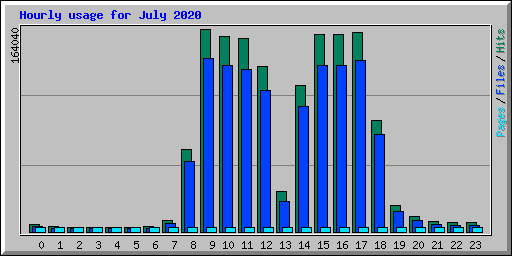 Hourly usage for July 2020