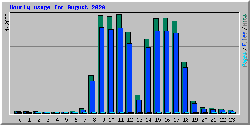 Hourly usage for August 2020