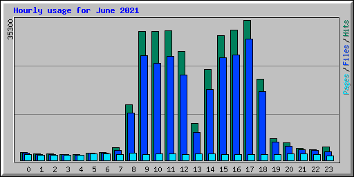 Hourly usage for June 2021