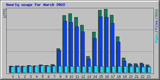Hourly usage for March 2022